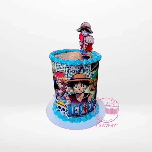 One Piece Cake – A vibrant cake featuring iconic characters from One Piece, perfect for anime-themed celebrations in Birmingham.