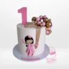 Pink 1st Birthday Cake from Cravery's Birmingham Birthday Cake Delivery