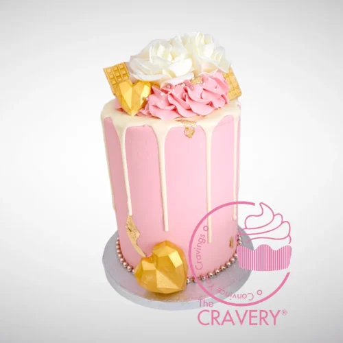 Pink and Gold Birthday Cake from Cake Shop Handsworth