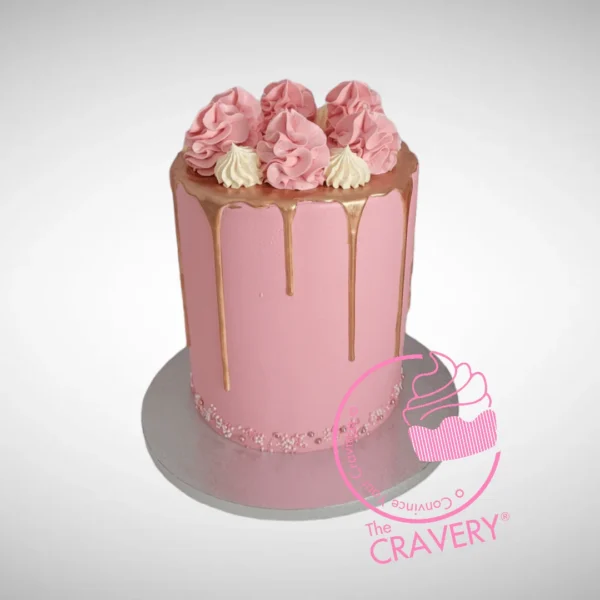 Pink and Rose Gold Drip Cake, Birthday Cakes Sutton Coldfield