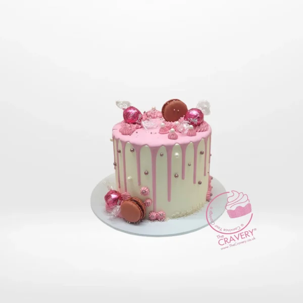 Pink Drip Birthday Cake with buttercream finish from Cake Shop Aston