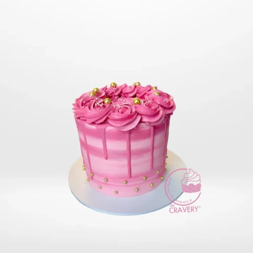Elegant Pink Drip Cake with smooth buttercream finish from Cake Shop Smethwick