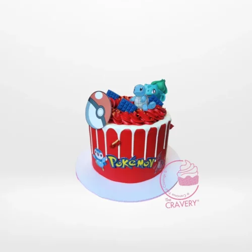 Pokemon Cake Cake – A Pokémon-themed cake featuring Pikachu and Charmander, perfect for celebrations in Birmingham.