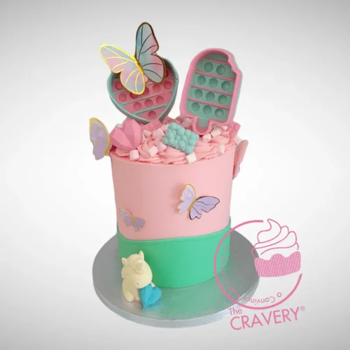 Popit Cake with colourful decorations – cake makers in Sutton Coldfield