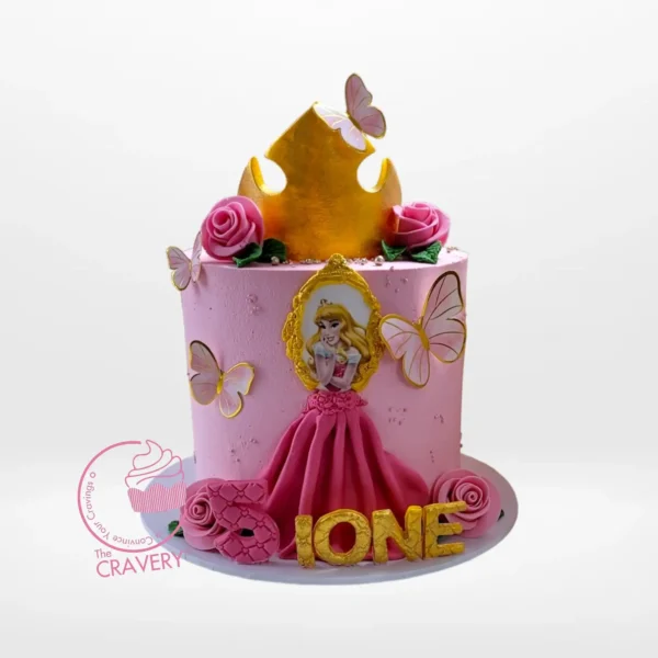 Princesse Cake – A regal and elegant cake adorned with tiaras, pearls, and floral accents, ideal for special occasions in Birmingham.