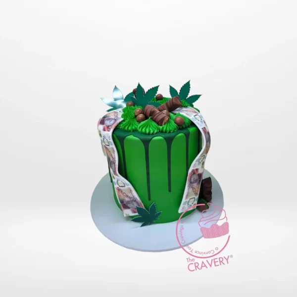 Rastafarian Cake by The Cravery, colourful handcrafted design inspired by Rasta culture, available at our bakery in Sutton Coldfield.