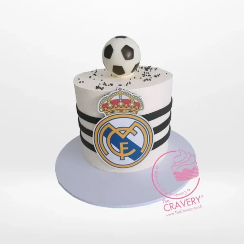 Real Madrid Cake with football-themed decorations, cake shop Bearwood