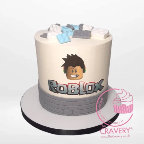 Roblox Birthday Cake with gaming-themed decorations – handcrafted at The Cravery, cake shop Solihull