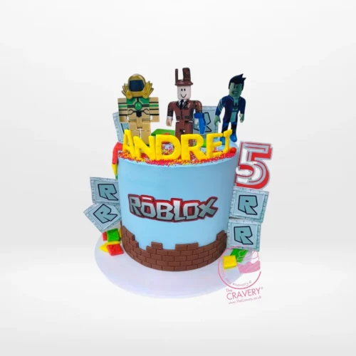 Birthday Cake Roblox by The Cravery, handcrafted Roblox-themed cake available for cakes delivered in Birmingham.