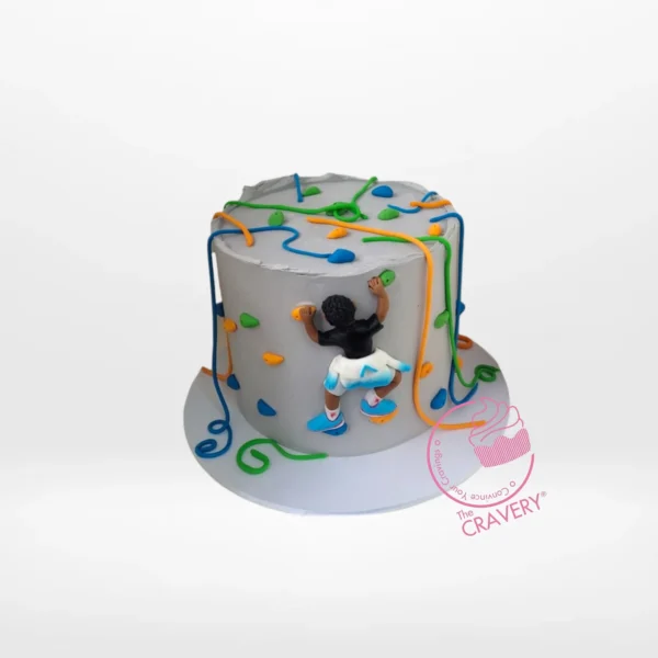 Rock Climbing Cake – A custom-designed cake with climbers and rugged terrain, perfect for celebrations in Birmingham and Solihull.
