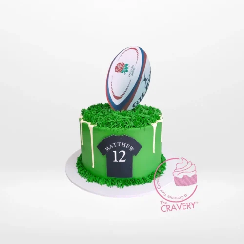 Rugby Cake from Cravery's cake makers Birmingham – A rugby-themed delight for your special occasion.