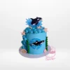 Shark Cake by The Cravery, handcrafted ocean-themed cake available for Birmingham birthday cake delivery.