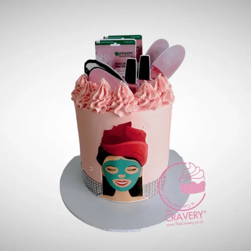 The Cravery's Spa Cake – A serene and elegant cake, delivered by Cravery's birthday cakes delivered Birmingham service.