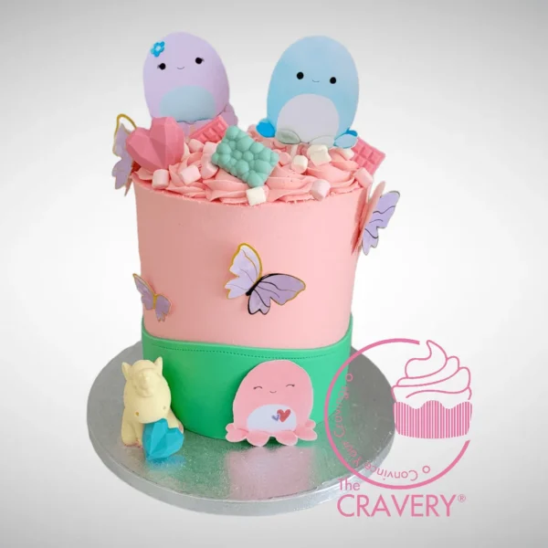 Squishmallow Cake with colourful decorations, cake shop Maypole