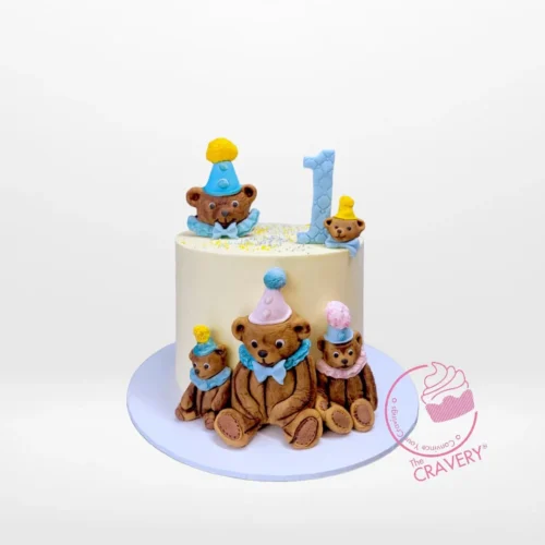 Teddy Bear Birthday Cake – A custom teddy bear-themed cake, available at our cake artist solihull.