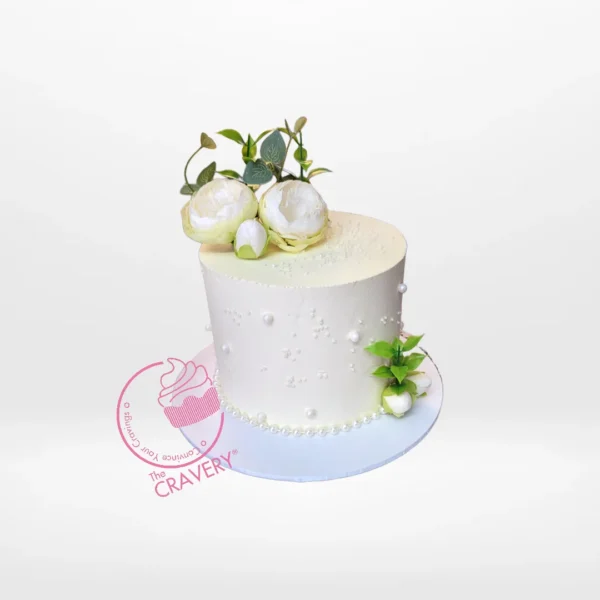 Elegant Vanilla Cake by The Cravery – handcrafted buttercream celebration cake from our cake shop in Maypole.