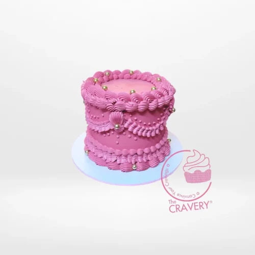 Vintage Birthday Cake – An elegant, vintage-inspired cake adorned with lace and floral motifs, perfect for birthdays in Birmingham.