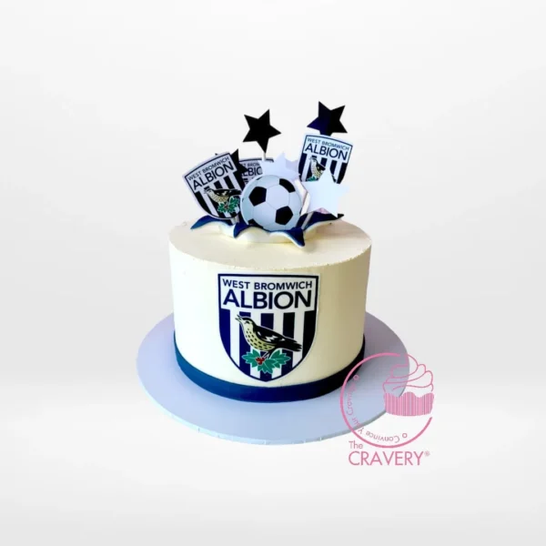 West Brom Cake from Cravery's best cake shop Birmingham – A football-inspired cake filled with flavour.