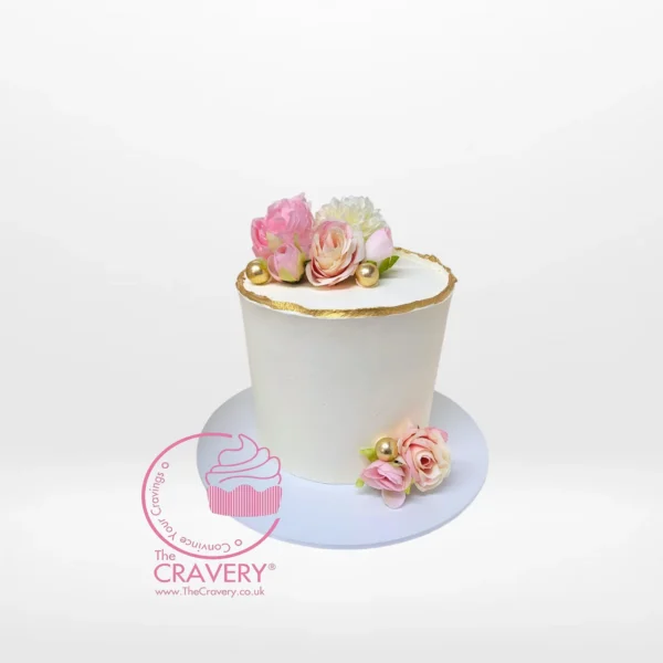 Simple Elegant Wedding Cake by The Cravery, handcrafted 6-inch wedding cake available in Birmingham.