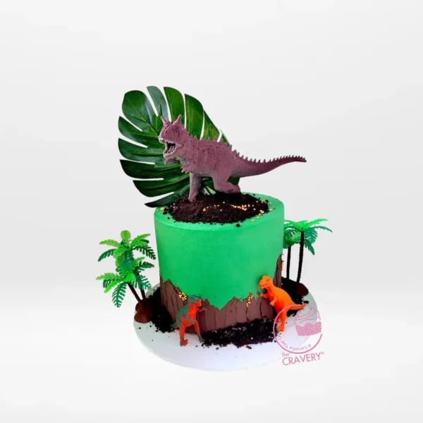 Green Dinosaur Cake – A Jurassic-inspired cake with sculpted dinosaurs, perfect for celebrations in Birmingham.