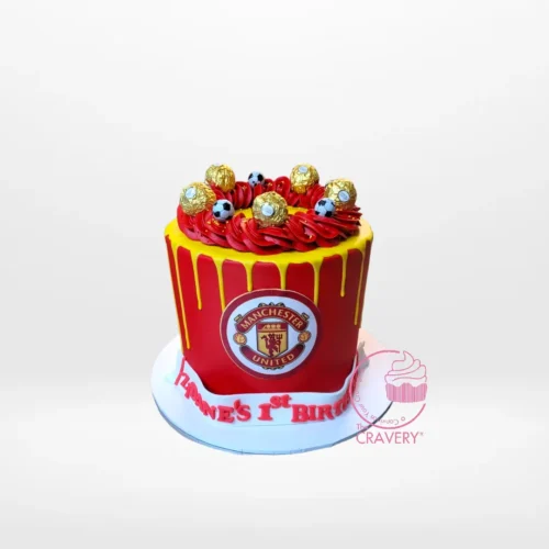 MUFC Birthday Cake – A football-themed cake celebrating Manchester United, perfect for fans in Birmingham.