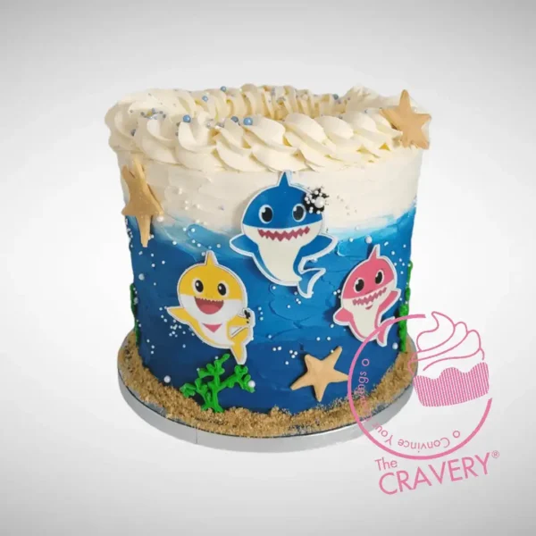 BabyShark Cake with Swirls from The Cravery