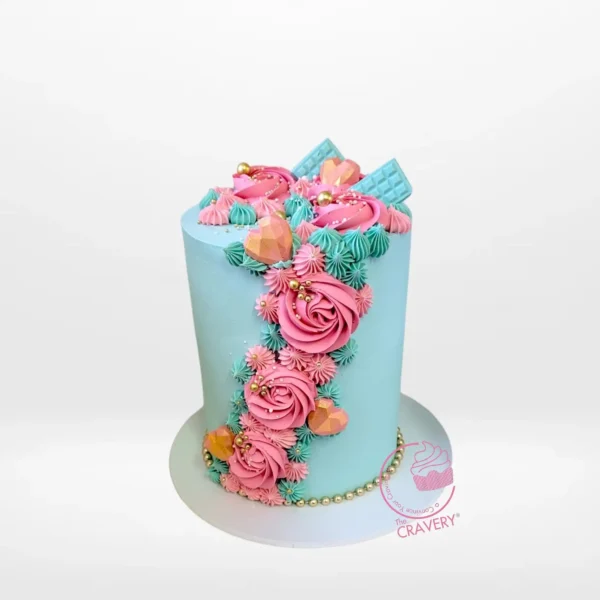 Blue and Pink Cake – A beautifully crafted cake with soft blue and pink hues, ideal for celebrations in Birmingham.