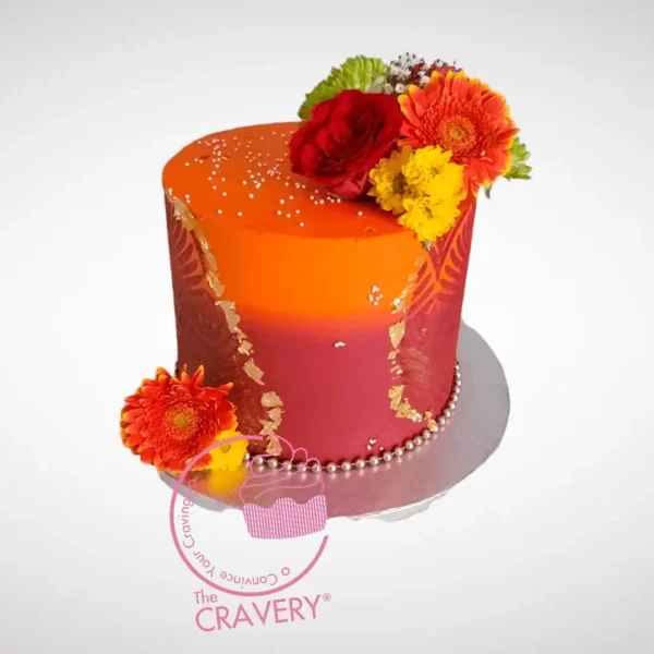 Cake for Mehndi with henna-inspired desig