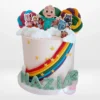 Cocomelon Theme Cake featuring Baby JJ design and colourful details by The Cravery Cake Shop Solihull.