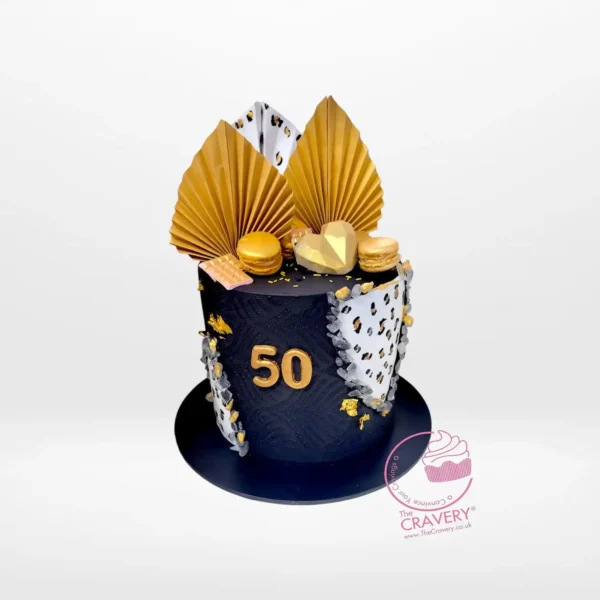 50th Birthday Cake with elegant buttercream design, cake shop Northfield