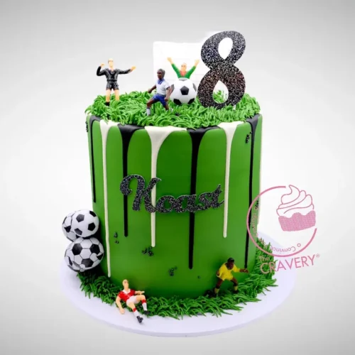 Football Theme Cake from Cravery Cake Birmingham. A football-inspired cake for all your celebrations.