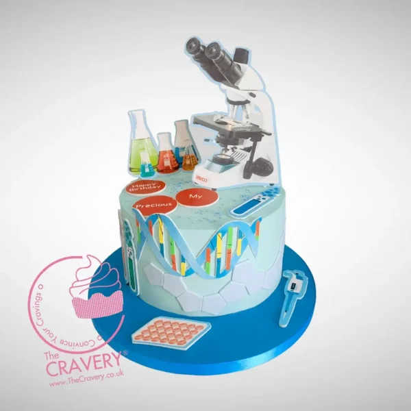 The Cravery's Lab Birthday Cake – A tribute to science and innovation from Cravery's the best cake shop Birmingham.