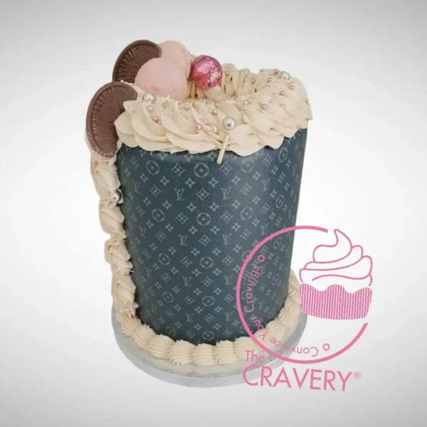 Louis Vuitton Birthday Cake with designer inspired details, cake shop Kings Heath