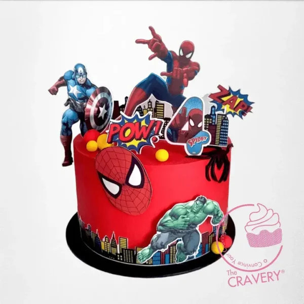 Marvel Cake – A Marvel-inspired cake available exclusively from Cravery the best bakery Birmingham.