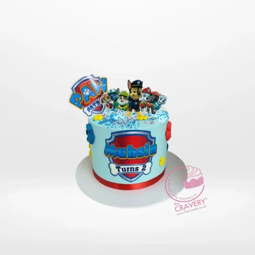 Paw Patrol Paw Cake with Skye, Chase, and Marshall from The Cravery Cake Shop Sutton Coldfield.