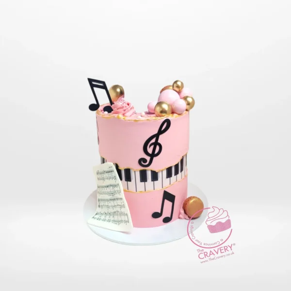 Piano Cake by The Cravery – handcrafted musical-themed cake available at our cake shop in Aston.