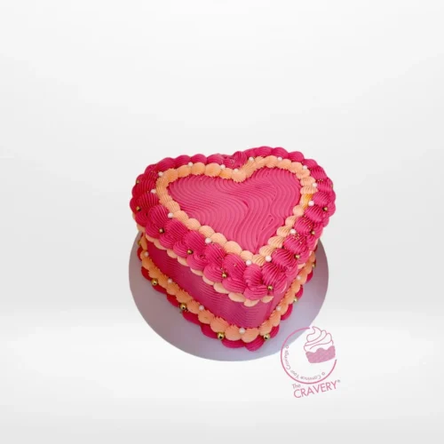 Pink Cake Heart – A romantic cake with soft pink frosting, perfect for celebrations in Birmingham.