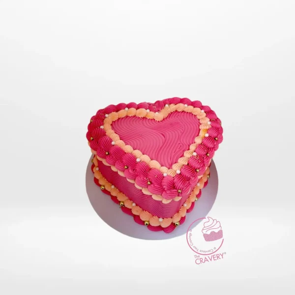 Pink Cake Heart – A romantic cake with soft pink frosting, perfect for celebrations in Birmingham.