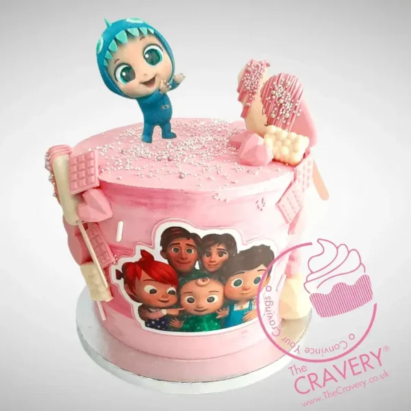Pink Cocomelon Cake from Cravery’s cake shop Solihull