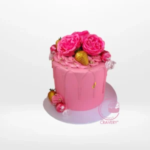 Cake for 40th Birthday Woman by The Cravery, elegant milestone birthday cake handcrafted in Birmingham.