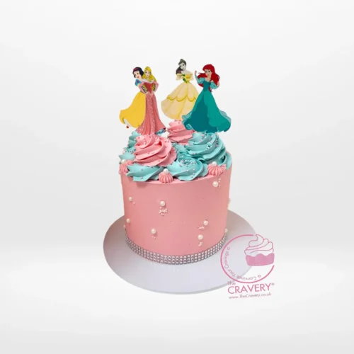 Princess Birthday Cake with fairy-tale decorations, cakes delivered in Birmingham