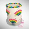 Rainbow Rainbow Cake with buttercream rainbow design, cake shop Smethwick High Street