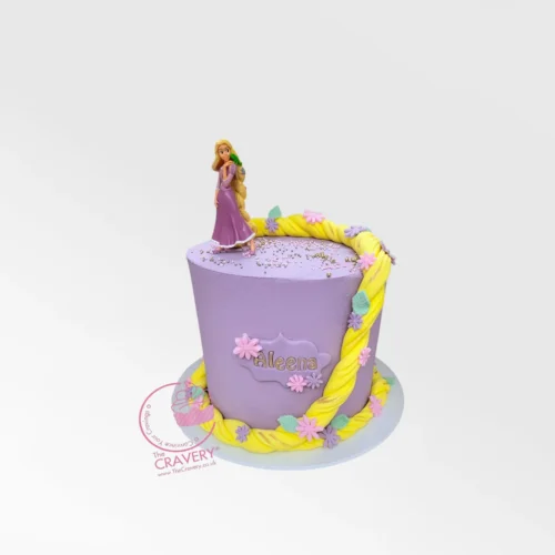 Rapunzel Birthday Cake inspired by Disney’s Tangled, handcrafted by The Cravery for birthday cake delivery Birmingham.