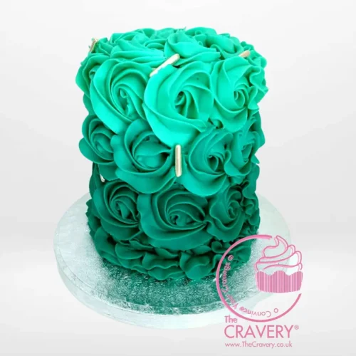 Elegant Rose Cake by The Cravery, handcrafted floral buttercream cake from our cake shop on Witton Road.