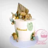 Safari Theme Cake with golden animals handcrafted at The Cravery, cake shop in Bearwood.