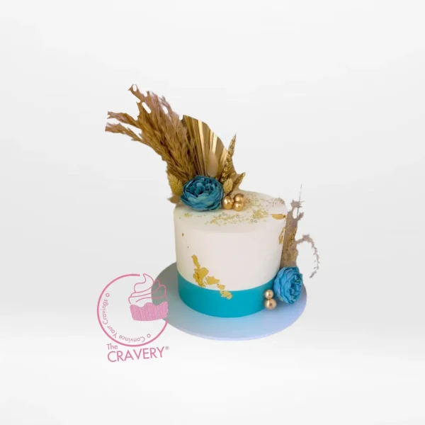 Teal Cake by The Cravery, elegant handcrafted design by expert cake artist in Solihull.