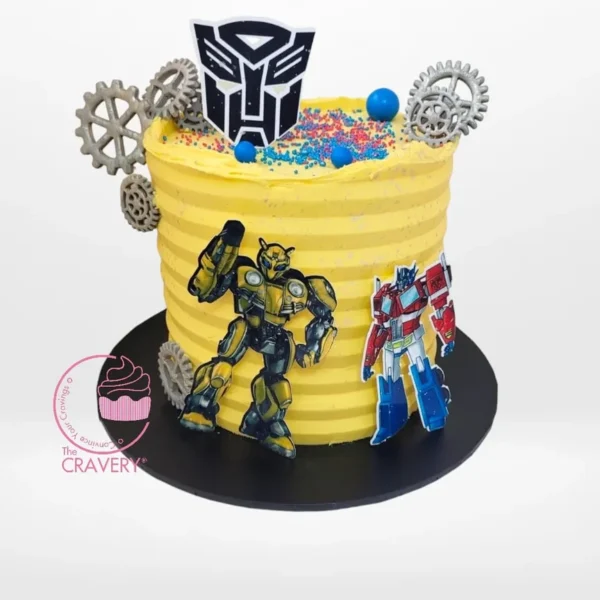 Transformers Cake – A dynamic, robot-themed cake perfect for Transformer fans in Birmingham.
