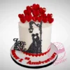 Wedding Anniversary Cake with romantic couple design, wedding cakes Birmingham