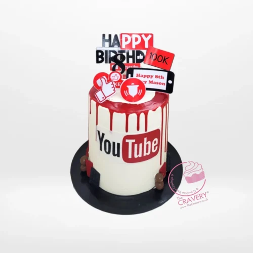 YouTube Cake by The Cravery – handcrafted social media-themed cake from our cake shop in Walsall.