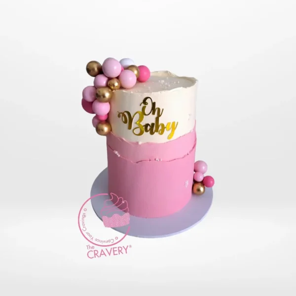 Babyshower Cake Pink from Cake Makers Solihull – A charming and sweet treat for your special baby shower.